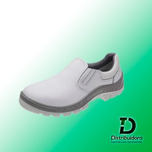 Tênis de Segurança com couro branco Ref: 50T19