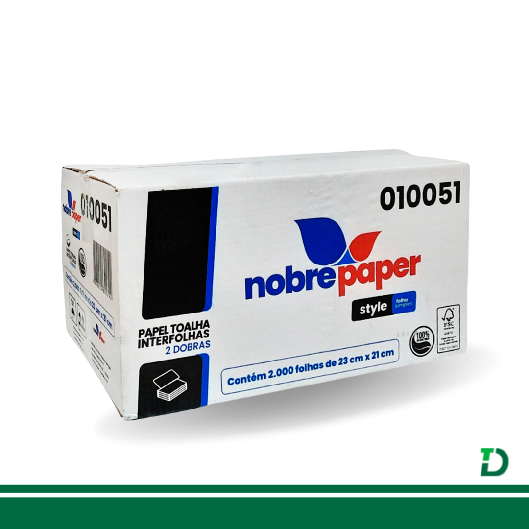 Interfolha NobrePaper Style 2D Branco 100% Celulose Virgem cx. c/ 2.000 Fls