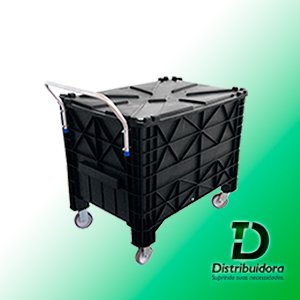Caixa de 370 Litros completa c/ rodas anti risco JSN Ref: C370b - Imagem 3