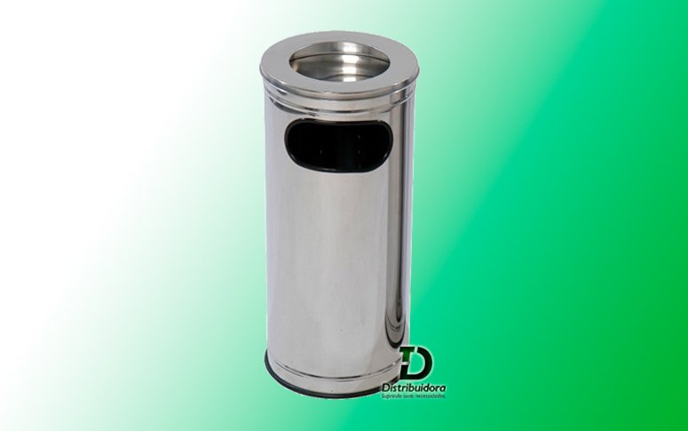 Cinzeiro Lixeira 30x70 com aro em aço inox JSN Ref: C18