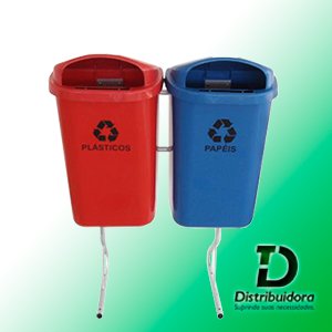 Conjunto para coleta seletiva com 02 cestos 50 Litros JSN Ref: ST13 - Imagem 2