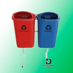 Conjunto para coleta seletiva com 02 cestos 50 Litros JSN Ref: ST13