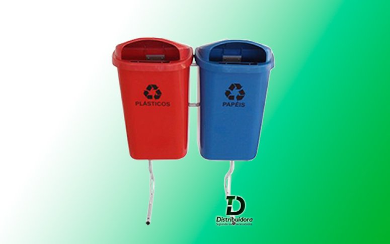 Conjunto para coleta seletiva com 02 cestos 50 Litros JSN Ref: ST13