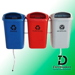 Conjunto para coleta seletiva com 03 cestos 50 Litros JSN Ref: ST9 - Imagem 2
