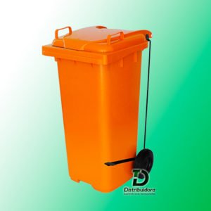 Contêiner plástico 120 Litros com rodas  e pedal lateral JSN Ref: C120pa