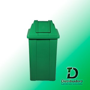 Cesto quadrado 25 Litros com tampa vai-vem JSN Ref: Q25a - Imagem 4