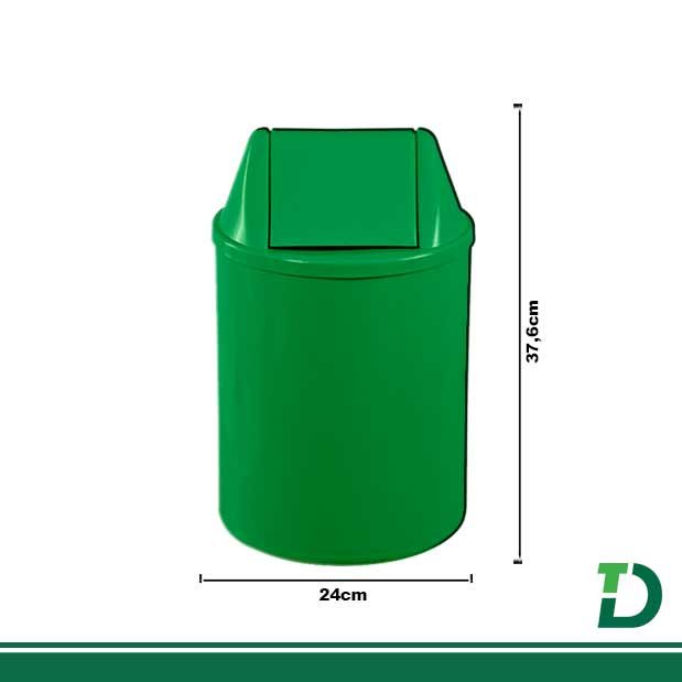 Cesto De Lixo Cem Tampa 12 litos JSN Verde