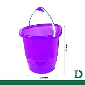 Balde BRASAMI Translucido Roxo 12 Litros c/ alça plástica