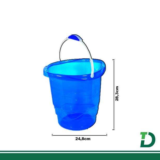 Balde BRASAMI Translucido Azul 8 Litros c/ alça plástica