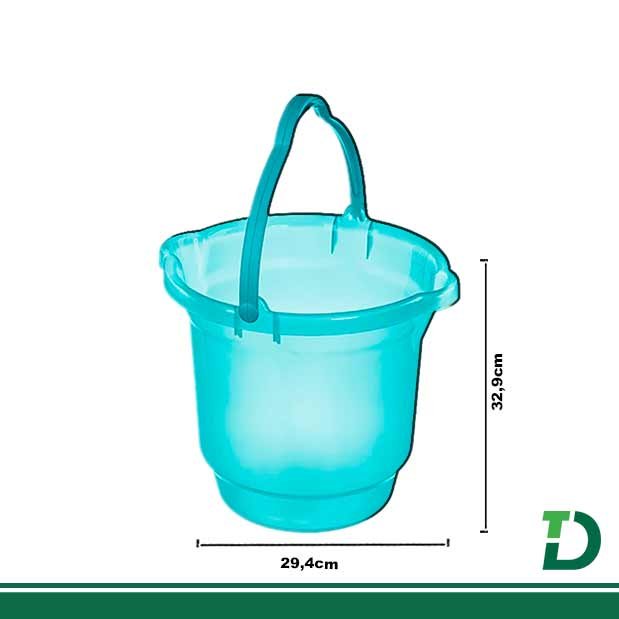 Balde SANREMO Translucido Azul 12 Litros c/ alça plástica