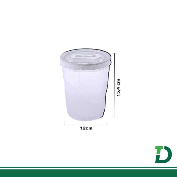 Pote de Plástico Redondo PLASÚTIL 1,0 litro Rosca Ref: 2614