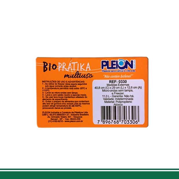 Caixa Organizadora com Tampa PLAION Biopratíka 11lts Ref: 0330 - Imagem 2