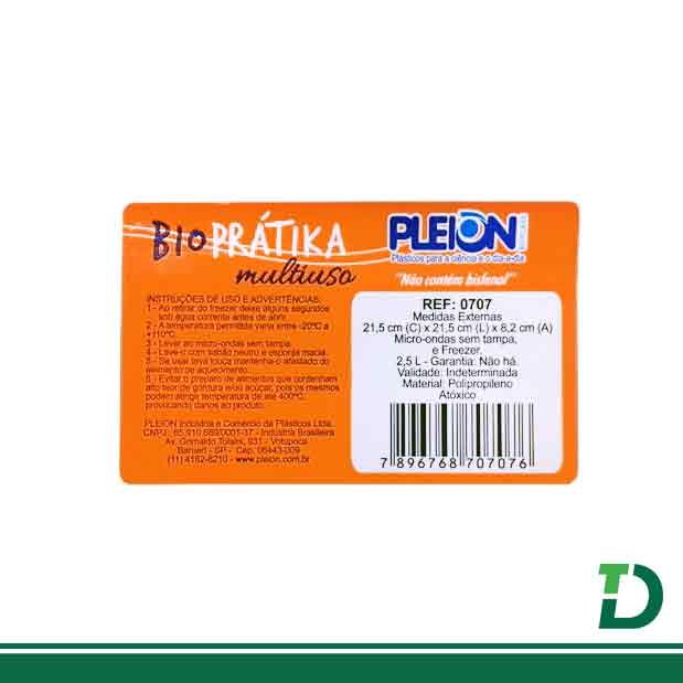 Caixa Organizadora com Tampa PLAION Biopratíka 2,5lts Ref: 0707 - Imagem 2