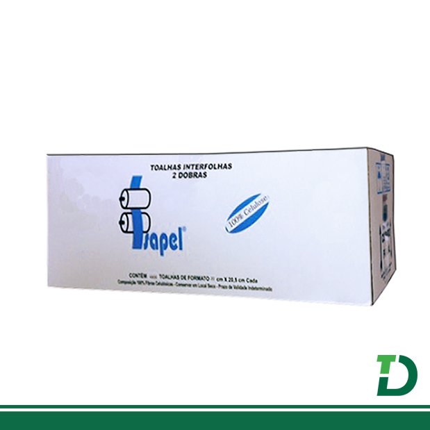 Interfolha Isapel 2D Branco 100% Celulose Virgem Caixa c/ 4800 Folhas