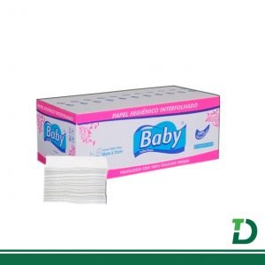 Papel higiênico Interfolhado Cai Cai Baby Folha Dupla 100% Celulose Virgem
