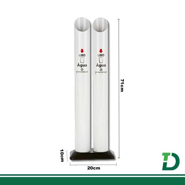 Lixeira de Copo 2 Tubos Água Branco Premisse Ref: C19757