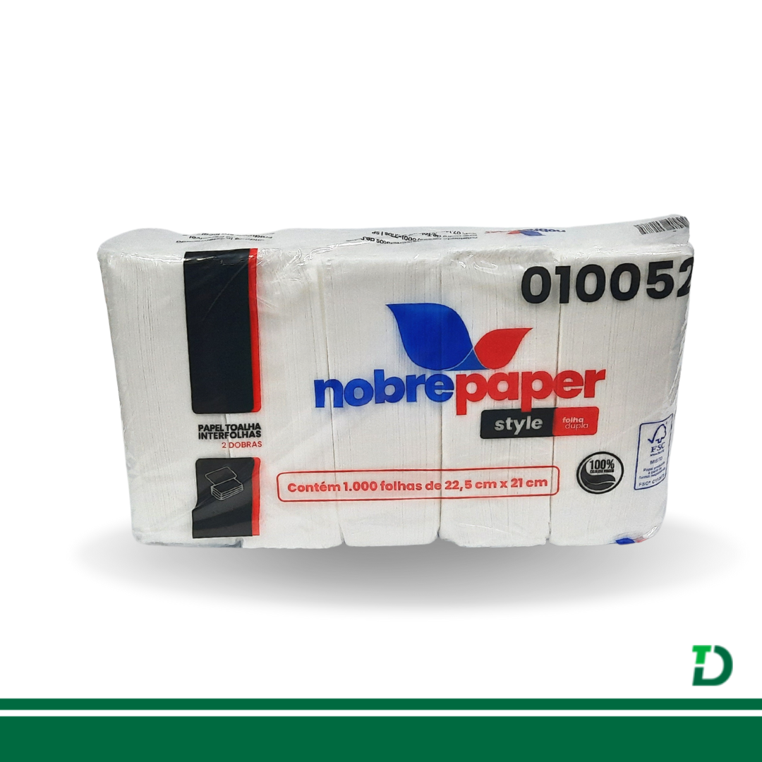 Interfolha NobrePaper Style 2D 100% Celulose Virgem 22,5cm x 21cm – Folha Dupla c/ 1.000 - Imagem 2