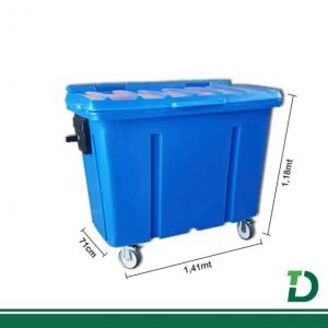 Contêiner Plástico 500 Litros LP sem Pedal Azul