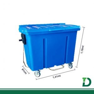 Contêiner Plástico 500 Litros LP com Pedal Azul