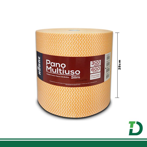 Pano Multiuso Nobre Slim 28cm x 300m Laranja