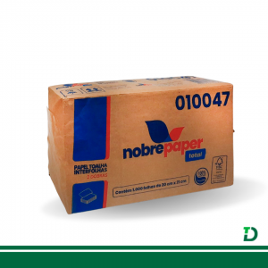 Interfolha NobrePaper Total 2D 100% Celulose Virgem 20cm x 21cm – Folha Simples c/ 1.000